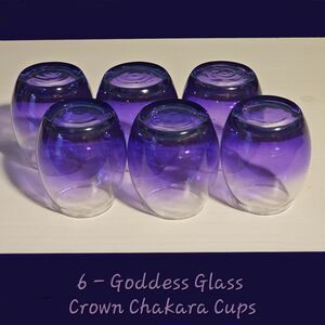 Purple Ombre Glassware Goddess Priestess 6oz Cups Crown Ritualware Set of 6
